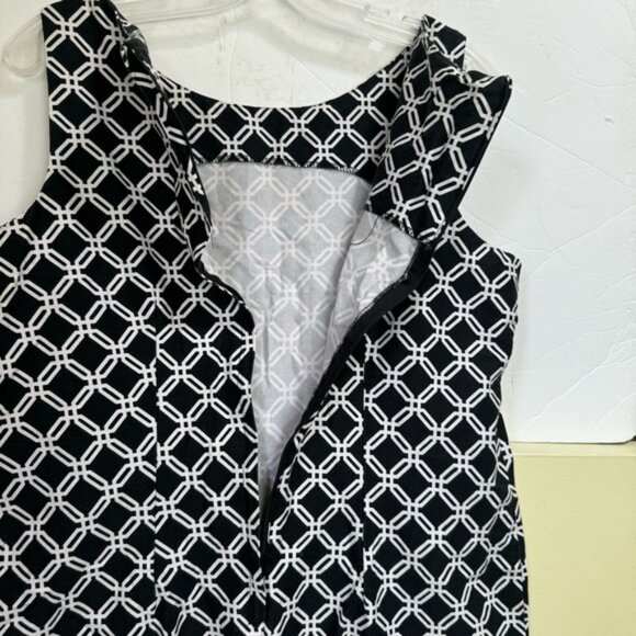 Tradition Vintage Cotton Graphic Sheath Stretch Midi Dress Sleeveless ZipSlit 12 - Picture 4 of 16